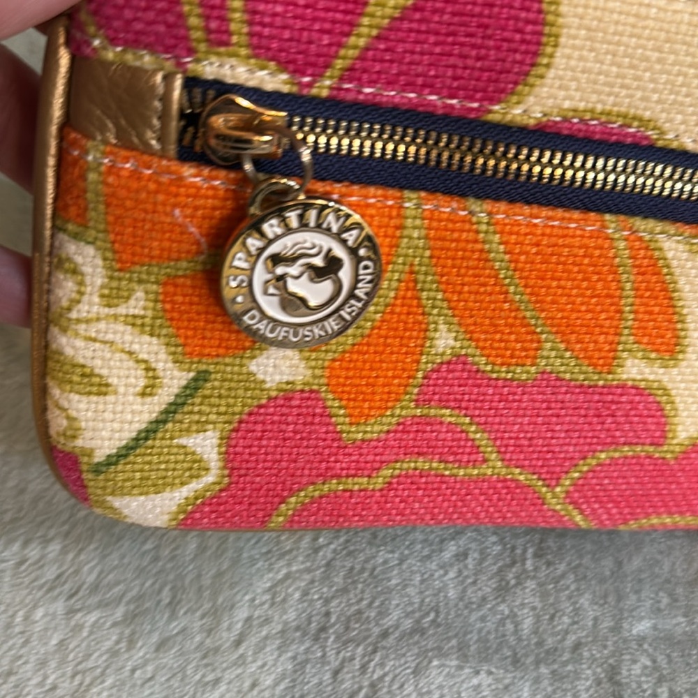 Spartina 449 Women's Floral Wristlet - Pink, Orange, Gold - Picture 7 of 16